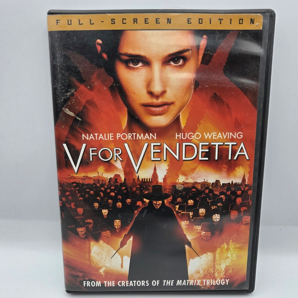V for Vendetta DVD Full Screen Natalie Portman Hugo Weaving Sci-Fi Action Movie